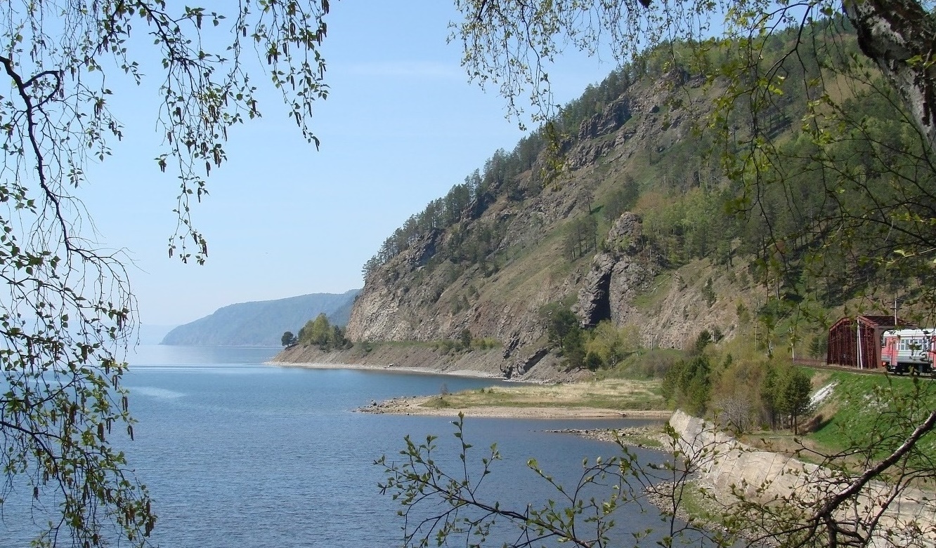 Кругобайкальская железная дорога, изображение ландшафта.