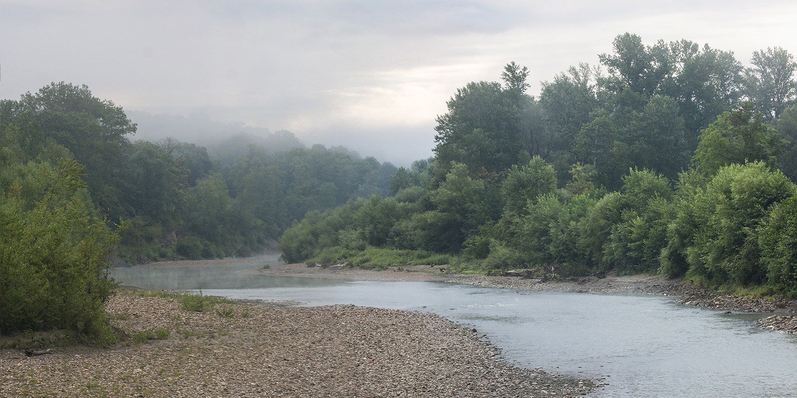 Долина реки Пшеха, изображение ландшафта.