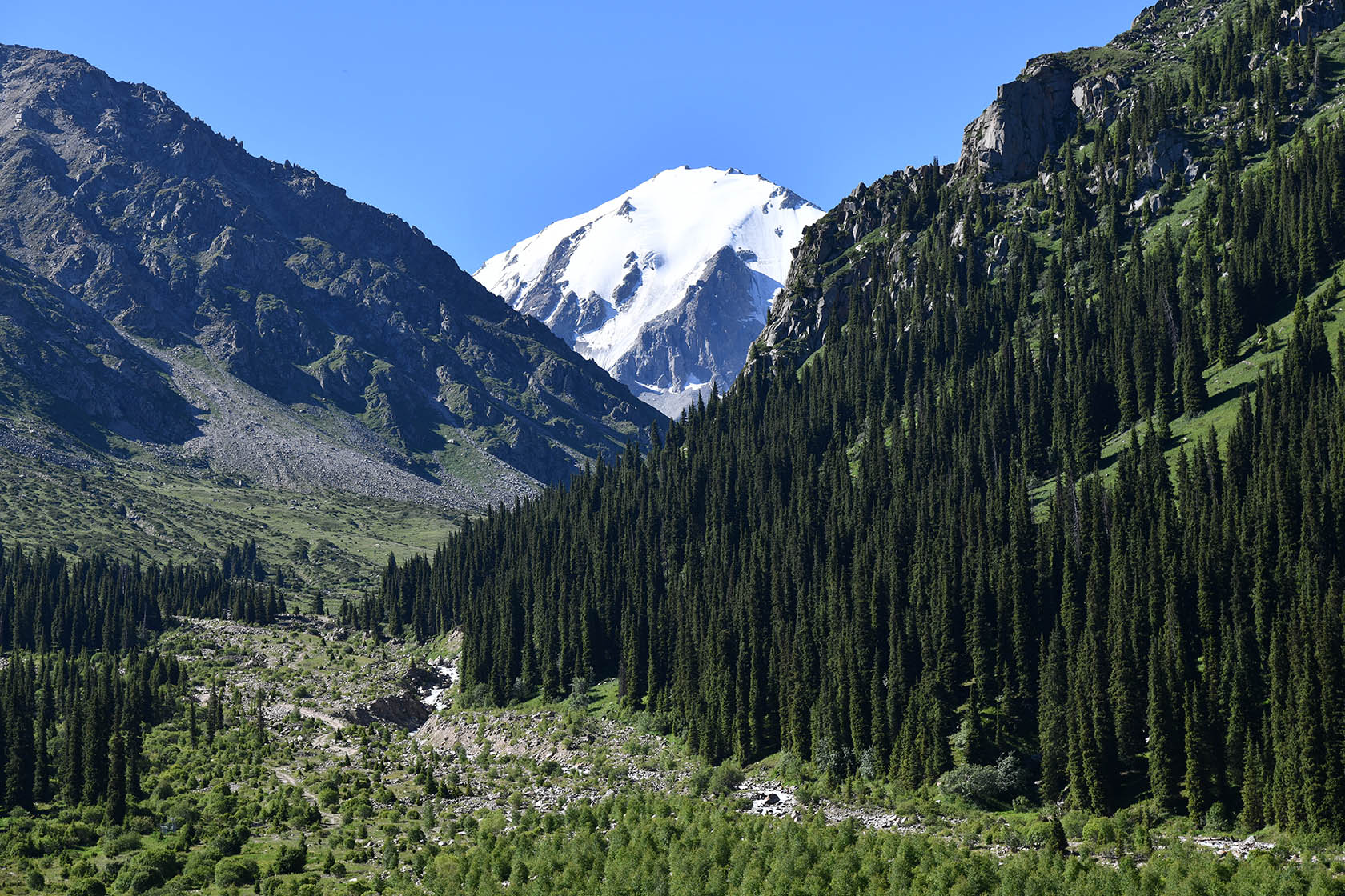 Большое Алматинское ущелье, изображение ландшафта.