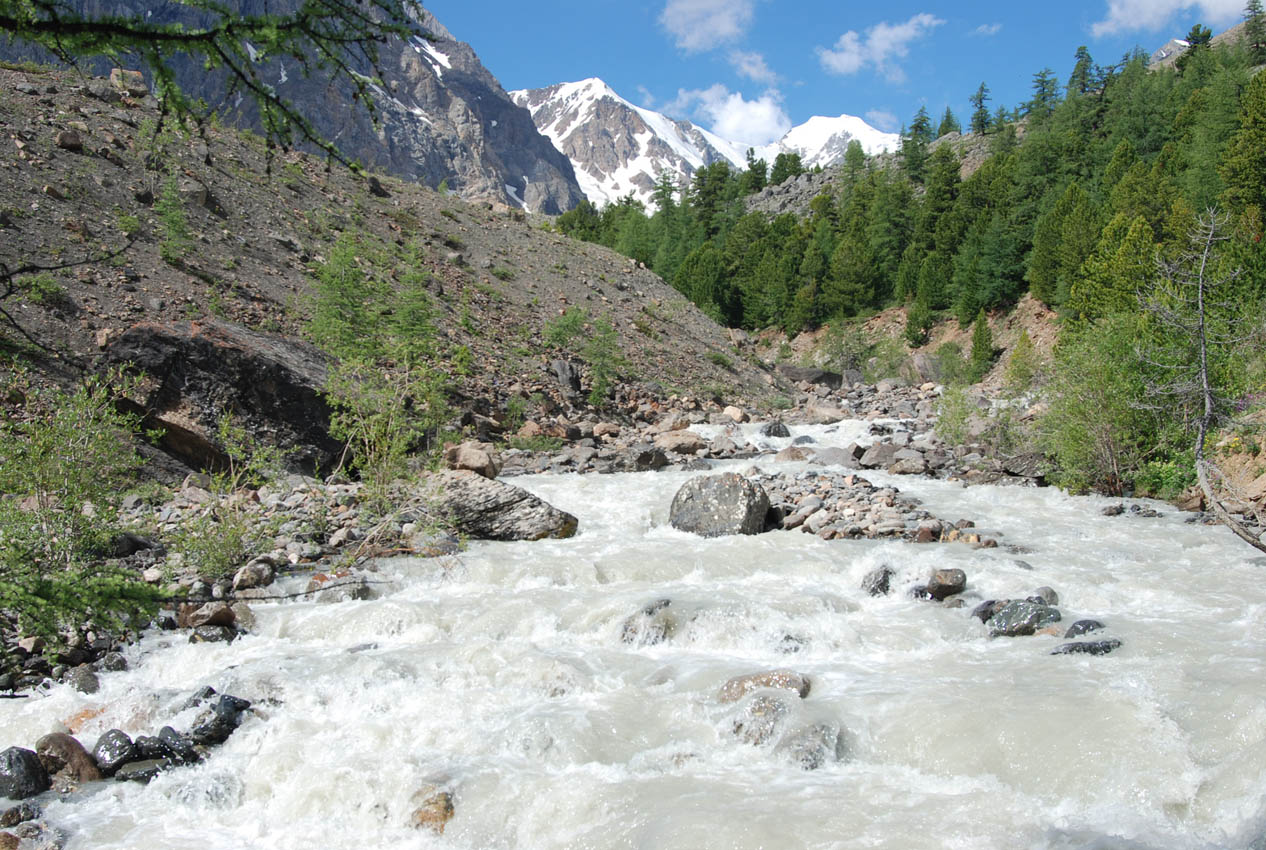 Верховья реки Актру, изображение ландшафта.