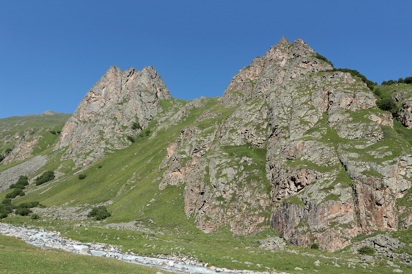 Псыгансу в верхнем течении, image of landscape/habitat.