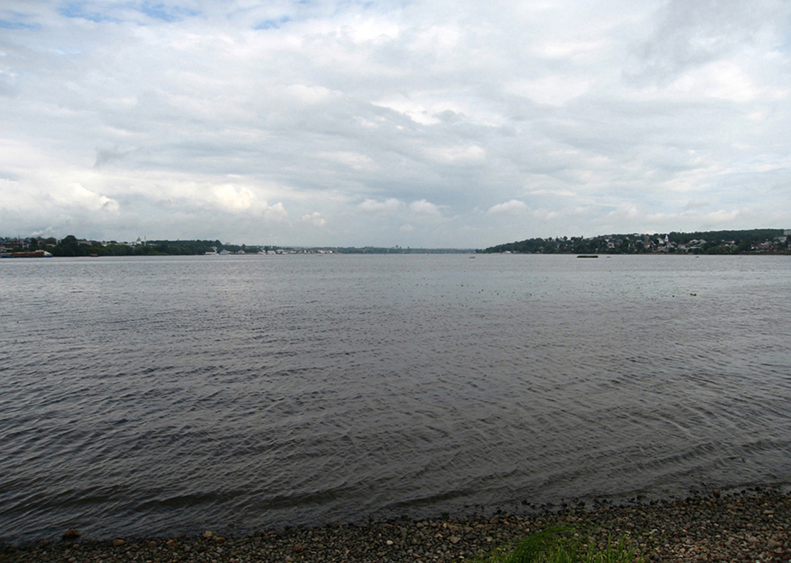 Левый берег реки Волга, изображение ландшафта.