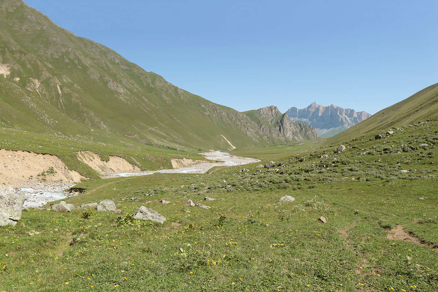 Псыгансу в верхнем течении, изображение ландшафта.