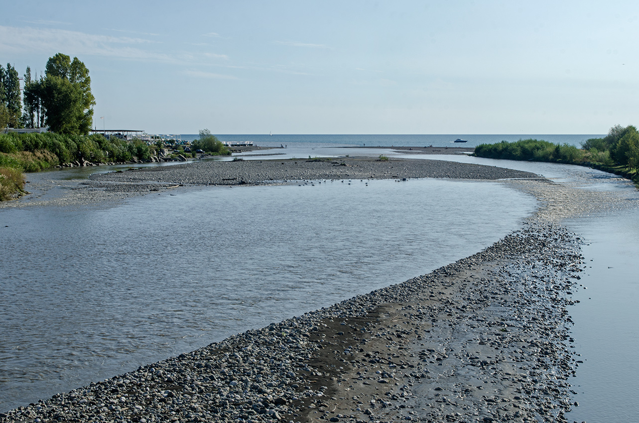 Устье реки Мзымта, image of landscape/habitat.