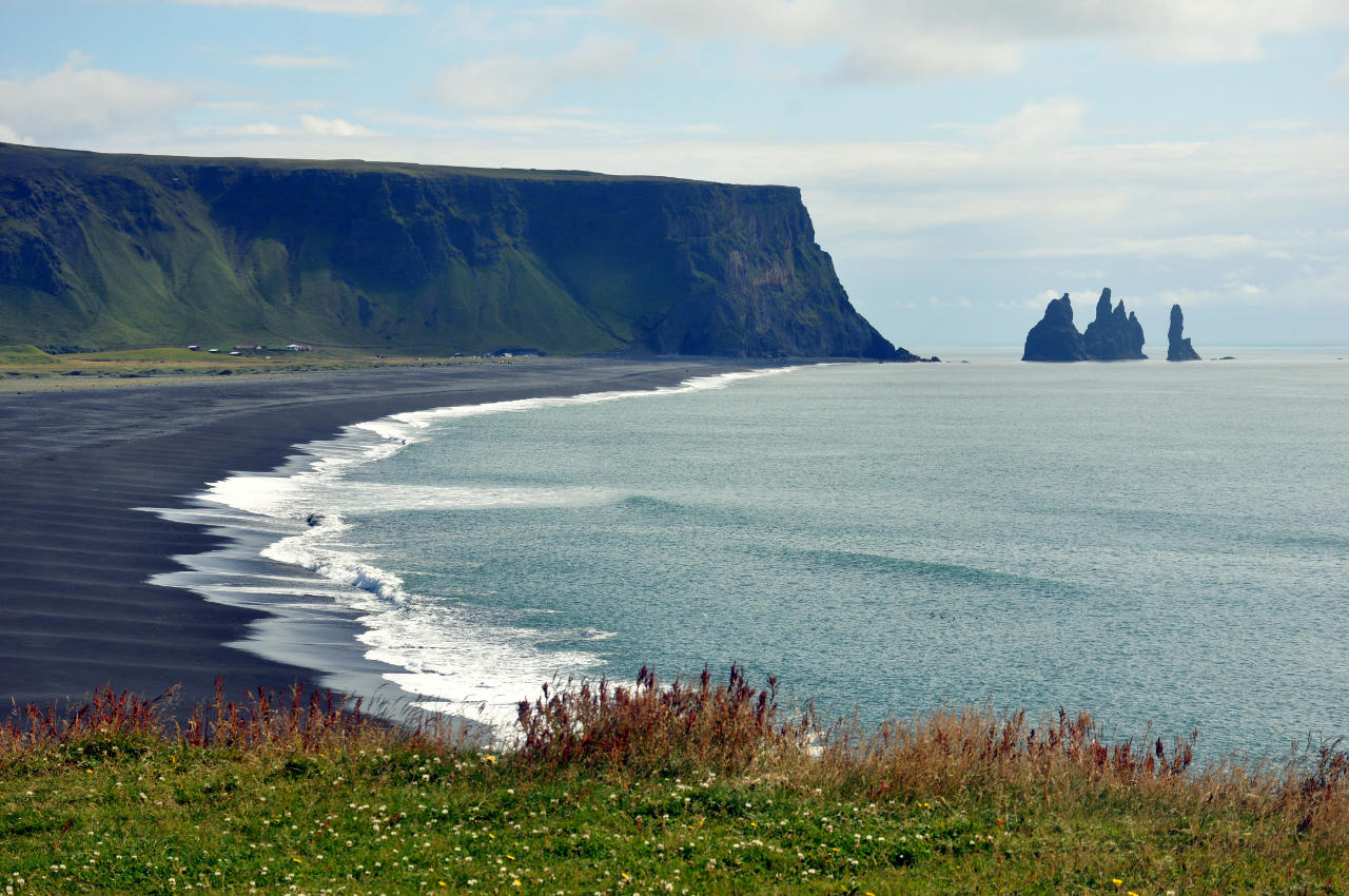 Южное побережье Исландии, изображение ландшафта.