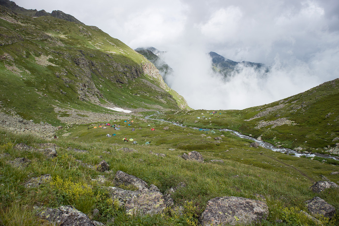 Верхняя стоянка Имеретин. тропы, image of landscape/habitat.