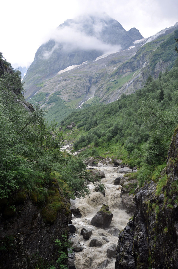 Окрестности поселка Домбай, image of landscape/habitat.