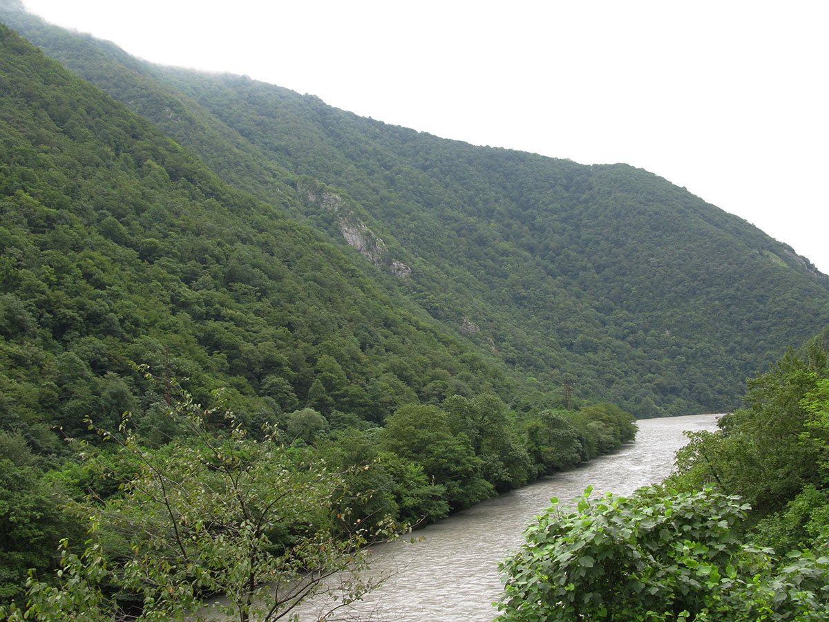 Река Бзыбь, изображение ландшафта.