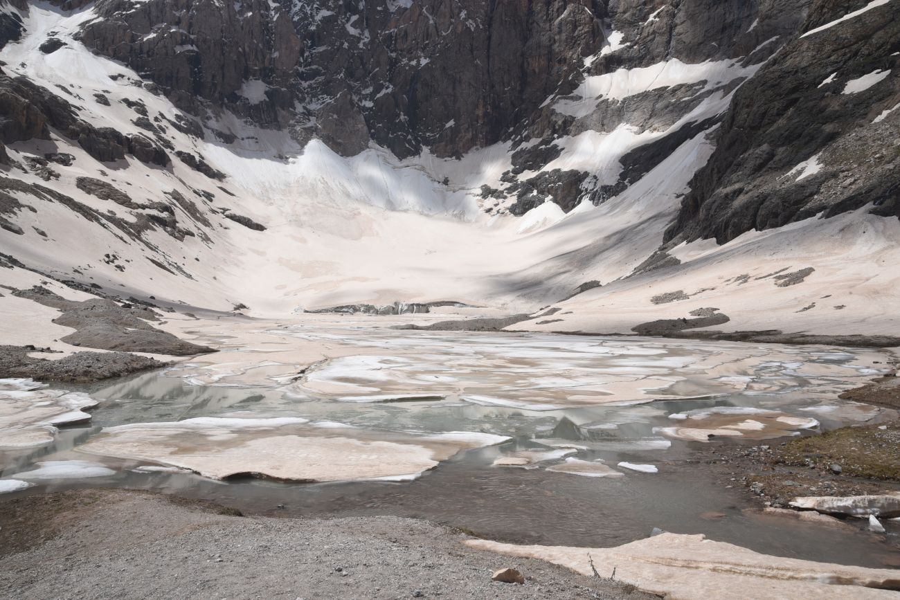 Ледниковое озеро, изображение ландшафта.
