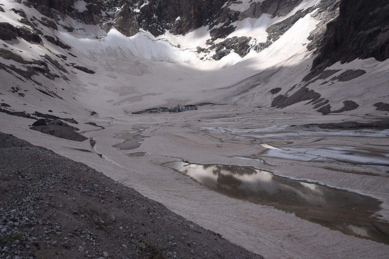 Ледниковое озеро, изображение ландшафта.