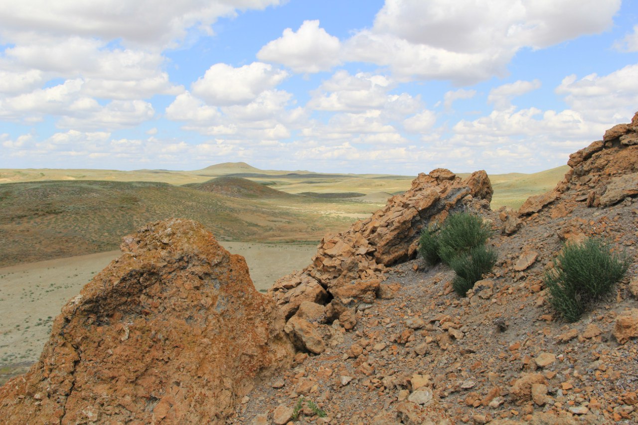 Метеоритный кратер Жаманшин, изображение ландшафта.