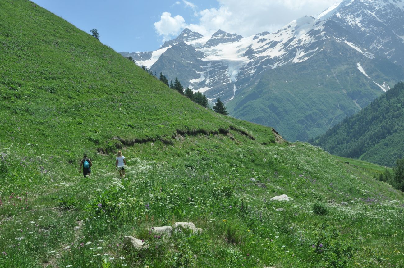 Долина реки Терскол, изображение ландшафта.